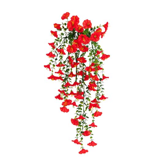30" UV Resistant Artificial Morning Glory Hanging Plants